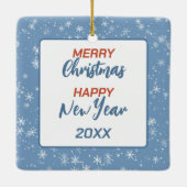 Golden Retriever Truck Triomphe Weihnachten Keramikornament (Rückseite)