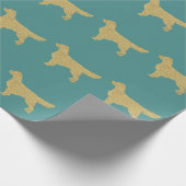 Golden Retriever | Türkischer Glitzer aus Gold Geschenkpapier (Ecke)