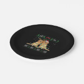 Golden retriever Ugly Christmas Dog Funny Christma Pappteller (Schrägansicht)