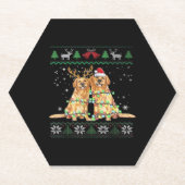 Golden retriever Ugly Christmas Dog Funny Christma Untersetzer (Vorderseite)