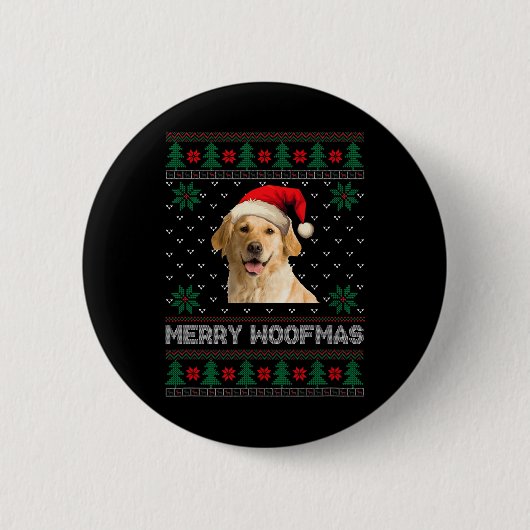 Golden Retriever Ugly Weihnachtsweihe Weihnachtsgo Button (Vorderseite)