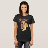 Golden Retriever Ugly Xmas Sweater Antlers Dog T-Shirt (Vorne ganz)