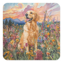 Golden Retriever - Umschlag Aufkleber