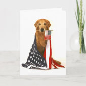 Golden retriever und amerikanische Flagge Karte (Vorderseite)