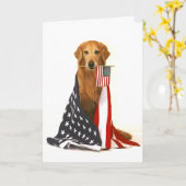 Golden retriever und amerikanische Flagge Karte (Gelbe Blume)