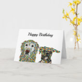 Golden Retriever und Boxer Birthday Card Karte (Gelbe Blume)