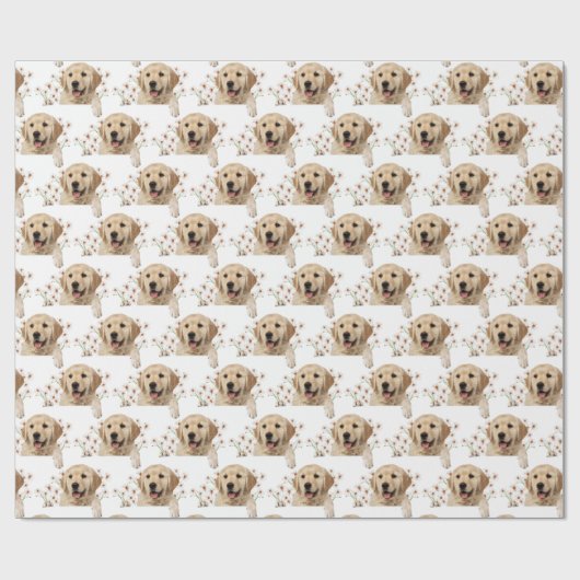 Golden Retriever und Daisies Geschenkpapier (Flach)