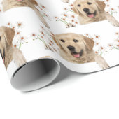Golden Retriever und Daisies Geschenkpapier (Rolleneckpunkt)
