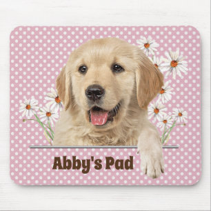 Golden Retriever und Daisies Mouse Pad Mousepad