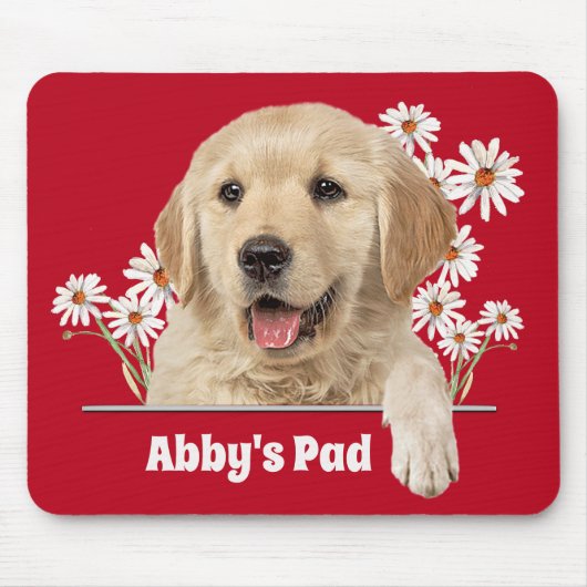 Golden Retriever und Daisies Mouse Pad Mousepad (Vorne)