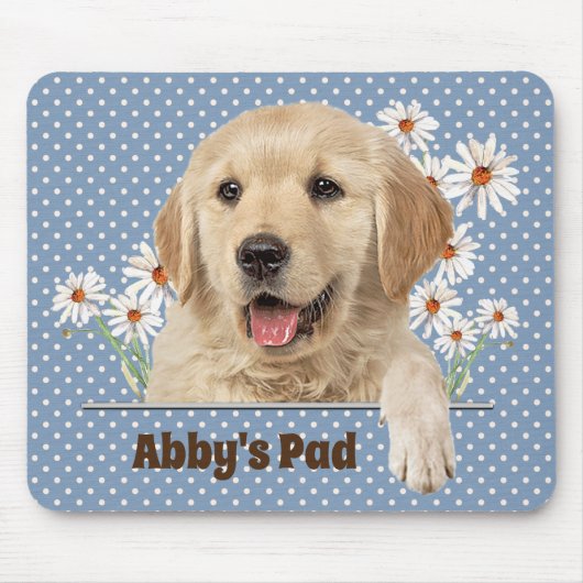 Golden Retriever und Daisies Mouse Pad Mousepad (Vorne)