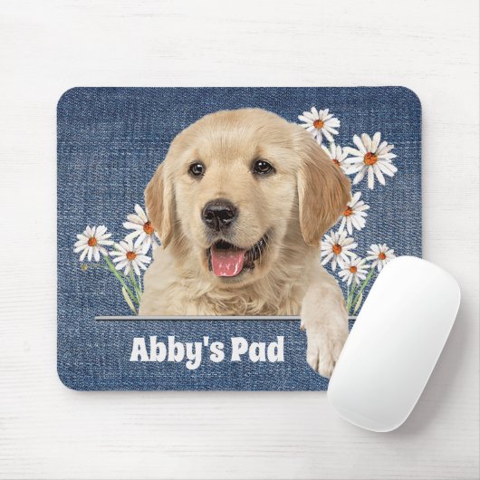 Golden Retriever und Daisies Mouse Pad Mousepad (Mit Mouse)