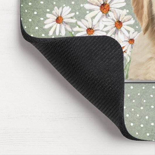Golden Retriever und Daisies Mousepad (Ecke)