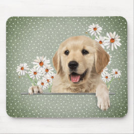 Golden Retriever und Daisies Mousepad