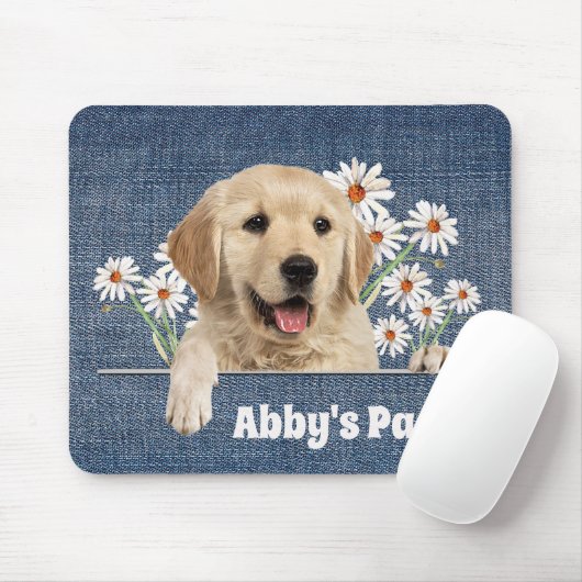 Golden Retriever und Daisies Mousepad (Mit Mouse)