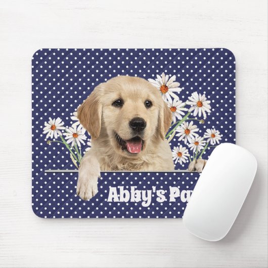 Golden Retriever und Daisies Mousepad (Mit Mouse)