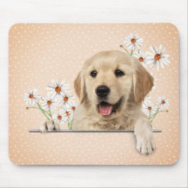 Golden Retriever und Daisies Mousepad