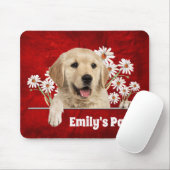 Golden Retriever und Daisies on Leather Mousepad (Mit Mouse)