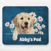 Golden Retriever und Daisies on Leather Mousepad (Vorne)