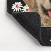 Golden Retriever und Daisies on Leather Mousepad (Ecke)