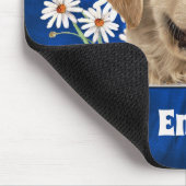 Golden Retriever und Daisies on Leather Mousepad (Ecke)