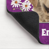 Golden Retriever und Daisies on Leather Mousepad (Ecke)