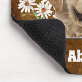 Golden Retriever und Daisies on Leather Mousepad (Ecke)