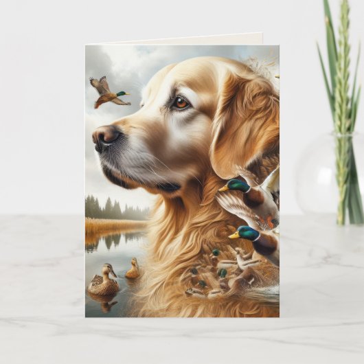 Golden Retriever und Ducks Vatertag Karte (Vorderseite)