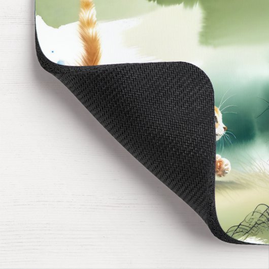 Golden Retriever und Ginger Kitten Mousepad (Ecke)