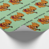 Golden retriever und Gitarren-Geburtstag Giftwrap Geschenkpapier (Ecke)