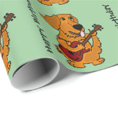 Golden retriever und Gitarren-Geburtstag Giftwrap Geschenkpapier (Rolleneckpunkt)