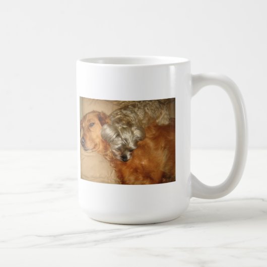 Golden retriever und Maltipoo - beste Freunde Kaffeetasse (Rechts)