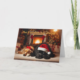 Golden Retriever und Newfie Christmas Card Feiertagskarte