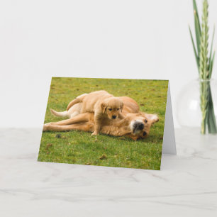 Golden Retriever und Puppy Vatertag Card Karte