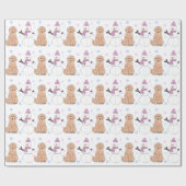 Golden retriever und Schneemann Geschenkpapier (Flach)
