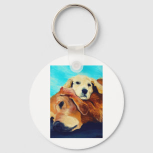 Golden Retriever und Welpe Schlüsselanhänger