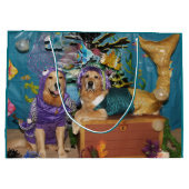 Golden retriever unter dem Meer Große Geschenktüte (Rückseite)