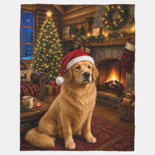 Golden Retriever Urlaub  Fleecedecke