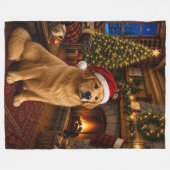 Golden Retriever Urlaub  Fleecedecke (Vorderseite (Horizontal))