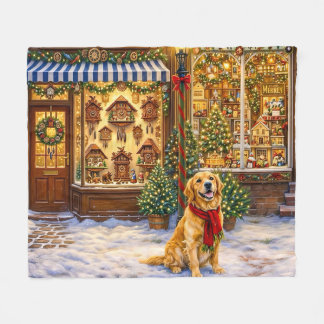 Golden Retriever Urlaub  Fleecedecke