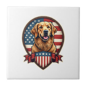 Golden Retriever USA Stolz Vintage Hund Shirt Fliese
