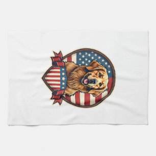 Golden Retriever USA Stolz Vintage Hund Shirt Geschirrtuch
