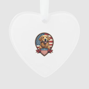 Golden Retriever USA Stolz Vintage Hund Shirt Ornament