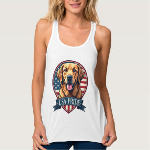 Golden Retriever USA Stolz Vintage Hund Tee 4