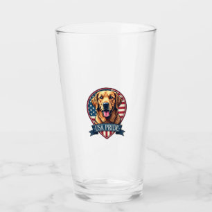 Golden Retriever USA Stolz Vintage Hund Tee 4 Glas