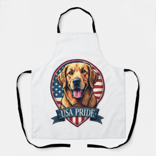 Golden Retriever USA Stolz Vintage Hund Tee 4 Schürze