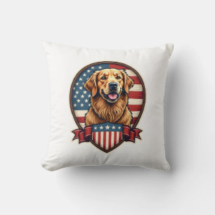 Golden Retriever USA Stolz Vintage Hund Tee Kissen