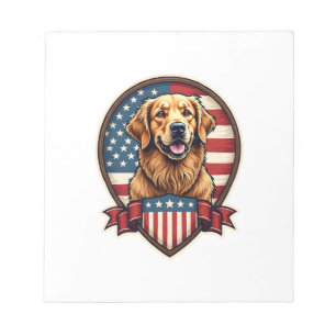 Golden Retriever USA Stolz Vintage Hund Tee Notizblock