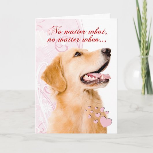 Golden Retriever Valentine Feiertagskarte (Vorderseite)