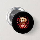 Golden Retriever Valentine Hearts Dog  Button (Vorne & Hinten)